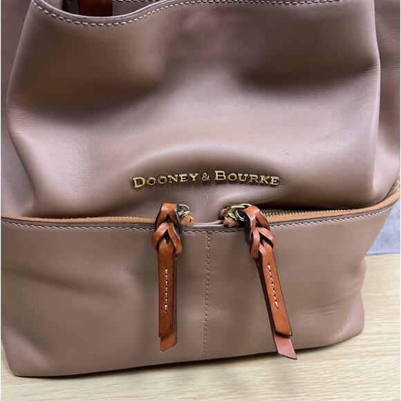 Dooney & Bourke Light Brown City Dawson European Smooth Leather Satchel Bag - Picture 3 of 14
